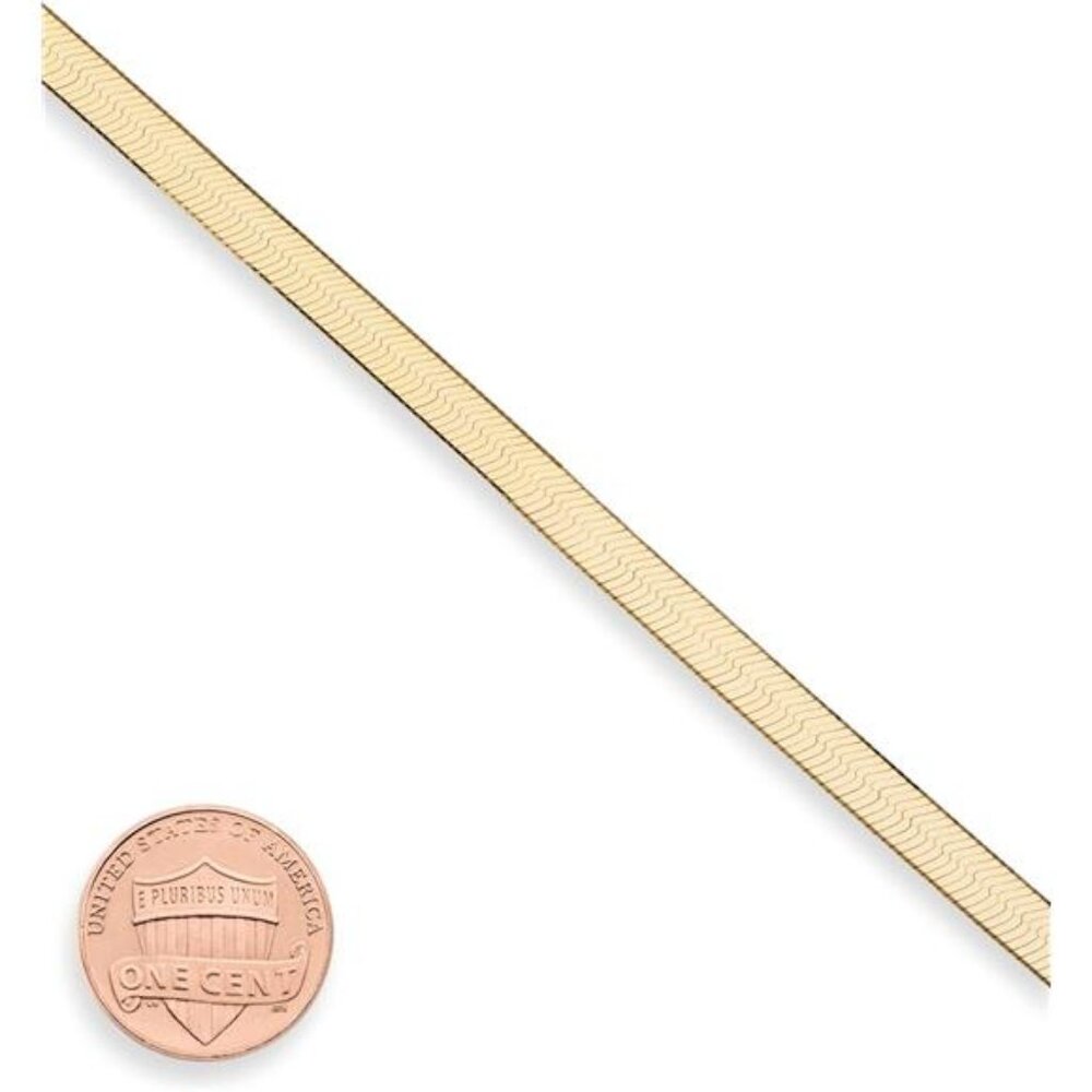 unisex 18K Gold Over 925 Sterling Silver Italian Solid 4.5mm Flexible Flat - Picture 2 of 5